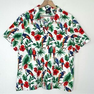 Vintage 90s Shannon Marie Hawaiian Shirt Sz 1XL 100% Cotton USA Made Parrots